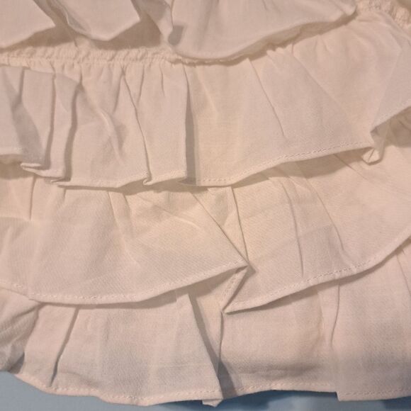 Caitlin V. Covington X Pink Lily Sleeveless Ruffled Cotton Blouse Small White NW - Picture 11 of 14